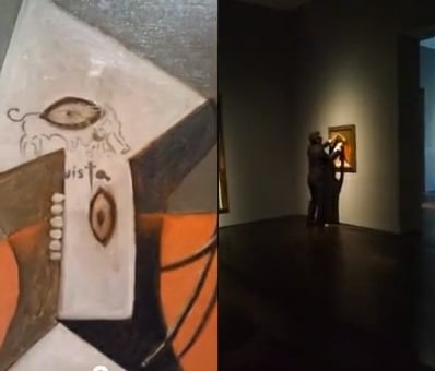 Stencil su Picasso. Un giovane artista messicano in cerca di pubblicità se la prende con un quadro del museo di Houston. E si fa filmare durante la “performance”