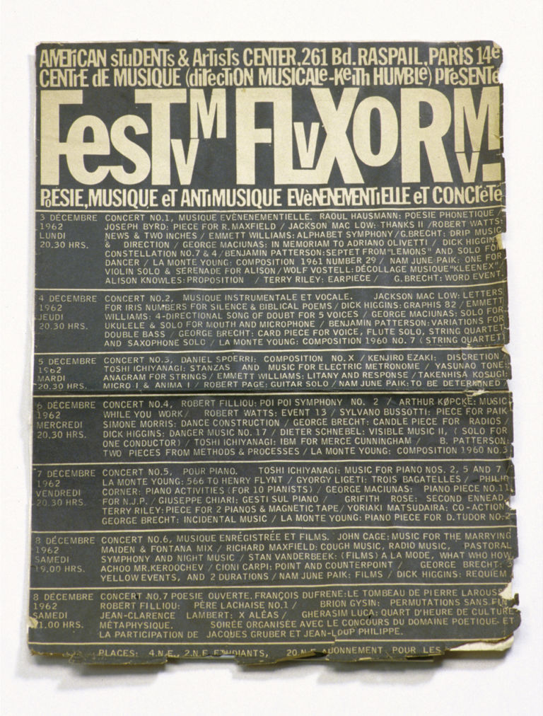 71.George.Maciunas FesTum FLuXoRum. FLUXUS. Poesie musique et antimusique evenämentielle et concrete.1962 Fluxus: quando l'ironia è rivoluzionaria