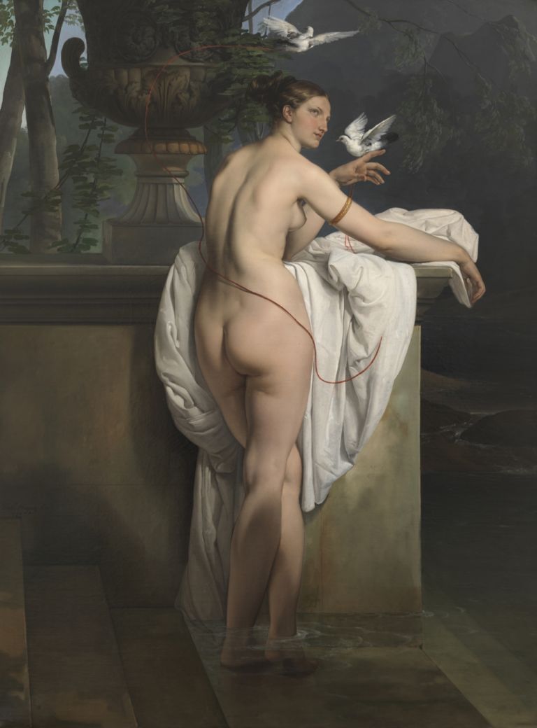 Francesco Hayez Venere che scherza con due colombe Ritratto della ballerina Carlotta Chabert 1830 olio su tela 183 x 137 cm Mart Mart, il catalogo è questo. Trasferta milanese, a Villa Necchi Campiglio, per presentare il futuro del museo: con Lea Vergine a intrecciare arte e letteratura