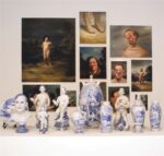 Installazione opere della mostra di Bénédicte Peyrat presso la Galleria Curti Gambuzzi 2012 Stranezze di tutti i tempi