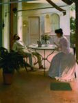 Ramon Casas i Carbó Interior al aire libre 1892 Vacanze in Costa Brava? Per gli art-maniac c’è da vedere anche il nuovo Espai Carmen Thyssen. Sta a Girona, qui ci sono un po’ di immagini