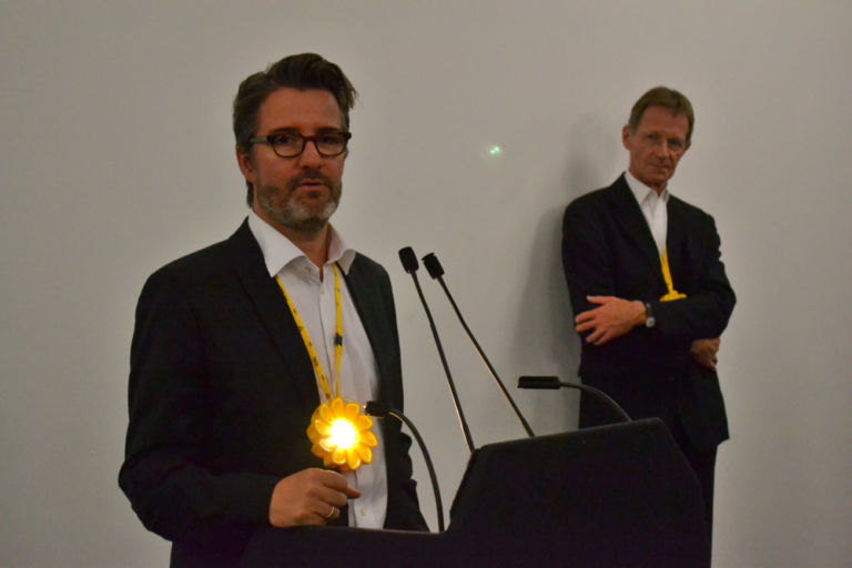 2.Olafur Eliasson e il Direttore Tate Nicholas Serota. ph MCGiusti Notte al museo. Con Eliasson alla Tate Modern