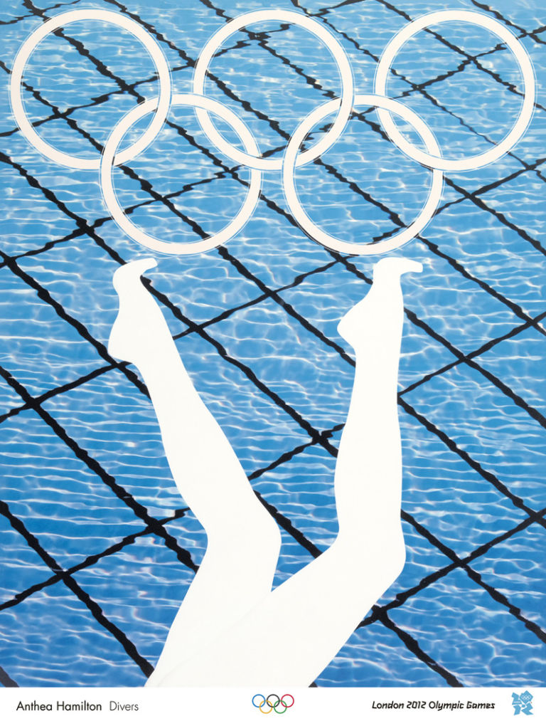 8 AntheaHamilton Divers Il meglio dell'arte contemporanea britannica, al servizio dello sport. I poster di Olimpiadi e Paralimpiadi? Li disegnano Martin Creed, Tracey Emin, Gary Hume