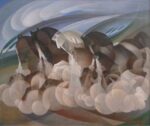 Alessandro Bruschetti Dinamismo di cavalli 1932 olio su tavola cm 90x106 Un futurista da (ri)scoprire
