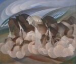 Alessandro Bruschetti Dinamismo di cavalli 1932 olio su tavola cm 90x106 Un futurista da (ri)scoprire