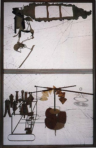 Marcel Duchamp, La Sposa messa a nudo dai suo Scapoli, anche (Il Grande Vetro), 1915-23