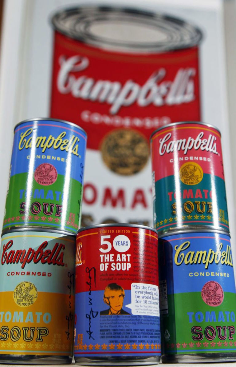 variation of the four limited edition cans image © mel evans AP The Art of Soup. La Campbell rende omaggio a Warhol con un’edizione (abbastanza) limitata di zuppe in scatola. Colori pop e prezzi modici