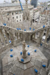 Cracking Art Group REgeneration Duomo di Milano 1 Lumache blu in processione sulla terrazza del Duomo di Milano. Inquinamento e global warming non c’entrano: trattasi di raccolta fondi firmata Cracking Art