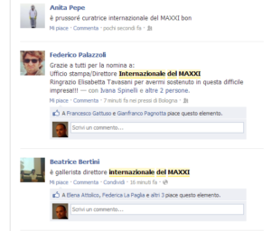 Il Maxxi ha già nominato il suo curatore\direttore internazionale! Di più: ne ha nominati a decine. I profili Facebook di giornalisti d’arte, artisti e curatori scimmiottano la neopresidente Melandri. Così…