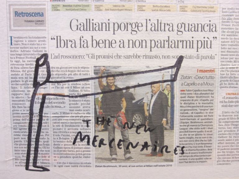 IMG 2305 Satira ad arte: quando Mourinho batte Obama. Dan Perjovschi a Milano