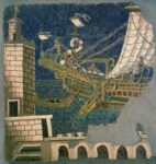 Mosaico policromo con nave e faro Doveva essere un piccolo Maxxi, è diventato un centro commerciale. Mosaici romani per l’opening di Exp’Ostia: commentati da Alberto Angela…