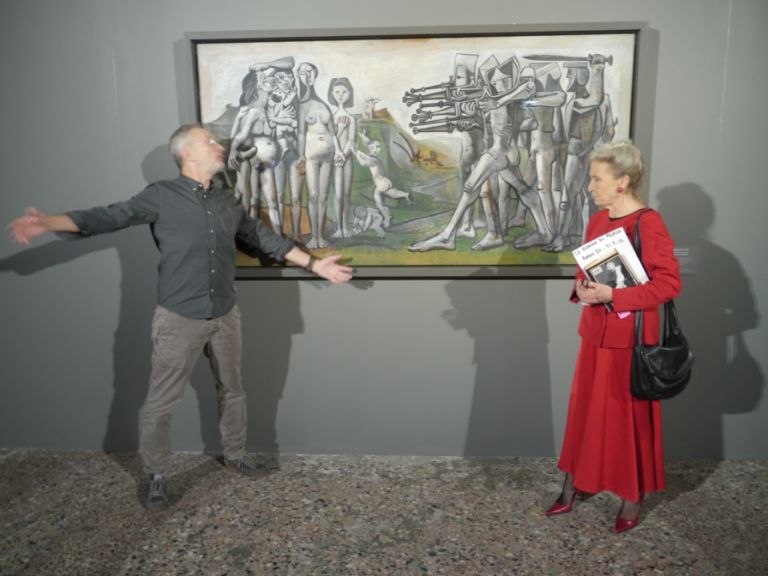 Nicoletti si immola davanti a Barbara Alberti sullo sfondo di Picasso E tu che Picasso sei? Per i vincitori del contest lanciato su Radio 24, party e visita in notturna alla mostra a Palazzo Reale. Con Barbara Alberti, Gianluca Nicoletti...