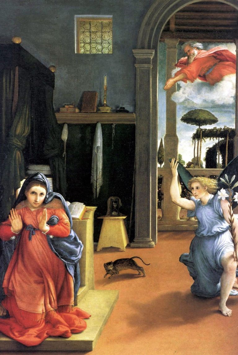 low L. Lotto Annunciazione 1527 1529 Pinacoteca di Recanati Pittori italiani fuori dalla rete. Clicchi Tiepolo e trovi un poliambulatorio, cerchi Giotto e finisci in un centro commerciale. Lorenzo Lotto, invece, quanti siti ha?