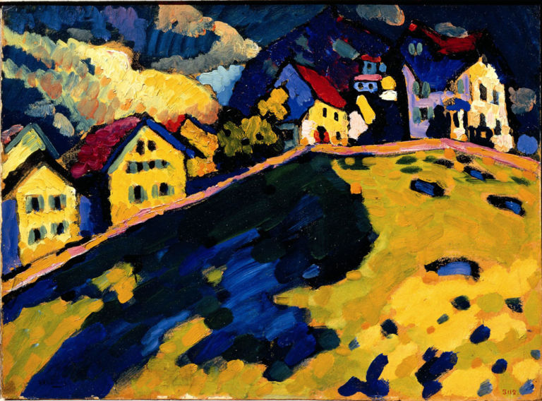 07. Wassily Kandinsky Marnau paesaggio d’etate1909 olio su cartone San Pietroburgo Museo di Stato Russo © Wassily Kandinsky by SIAE 2012 Dalla Russia a Pisa. Kandinsky “in minore”