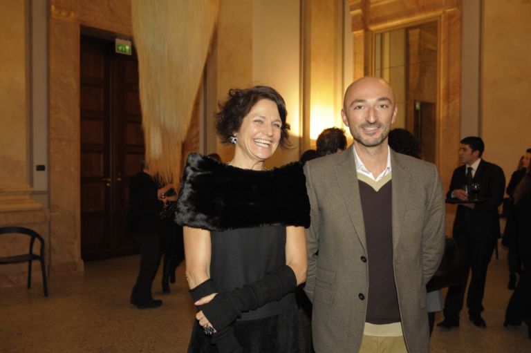 Letizia Ragaglia e Cédric Aurelle, direttore Gallery Weekend Berlin e Kunstmesse abc (foto Jan-Peter Nüsken)