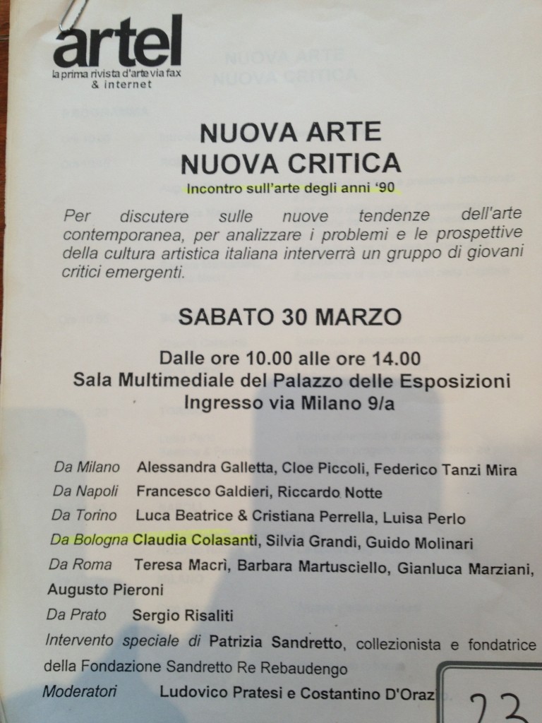 Nuova arte Nuova critica a ciura di artel A Roma... Una parte della storia, dal 1980 al 1998