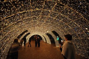 La luce in fondo al tunnel della crisi? A Salerno è d’artista: l’accensione delle luminarie chic anima un centro storico ma così vitale. Ed è boom di prenotazioni negli alberghi