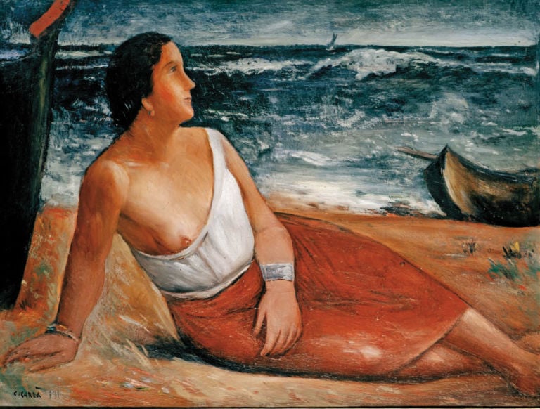 Carlo Carrà donna sulla spiaggia Le metamorfosi di Carlo Carrà