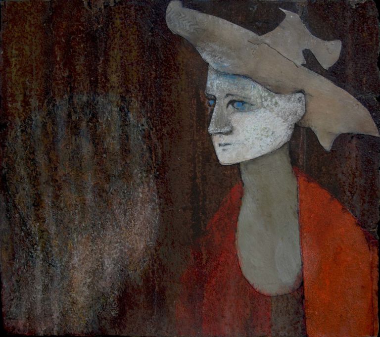 Donna con cappello 2013 Alessandro Berni Gallery. Un nuovo spazio a Perugia, all'interno di un open space. Si comincia con Virdi: esperimenti di pittura, tra uomo e natura