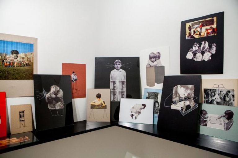 Eva Kotatkova Installation with collages and works on paper Sistemi e accidenti. Sperimentazioni fra arte contemporanea e tradizione