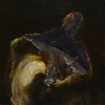 Il Pasto 2012 olio su lastra di rame 100 x 100 cm La rievocazione della pittura. Samorì alla Galleria Mazzoli