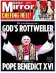 La prima pagina del Daily Mirror Tutte le volte che Joseph Ratzinger è apparso in qualche opera d'arte. Ma l’immaginario visivo resta legato ad alcune irriverenti prime pagine…