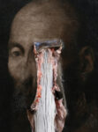Ligne Robuste 2012 olio su tavola 117 x 22 x 38 cm dettaglio La rievocazione della pittura. Samorì alla Galleria Mazzoli