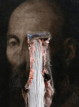 Ligne Robuste 2012 olio su tavola 117 x 22 x 38 cm dettaglio La rievocazione della pittura. Samorì alla Galleria Mazzoli