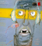 Mattia Moreni Autoritratto n.5 1988 olio su tela cm 200x190 Galleria dArte Contemporanea Vero Stoppioni Santa Sofia Tra normalità e follia. Boderline, al Mar di Ravenna