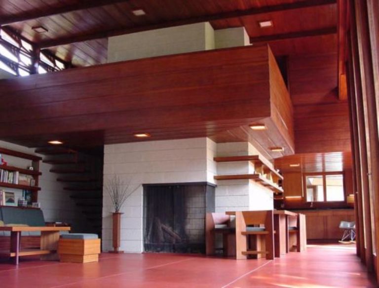 Un interno di Bachman Wilson House 2 Compriamo la villa di Frank Lloyd Wright, la smontiamo e dagli USA ce la portiamo in Italia. Non è uno scherzo, la Bachman Wilson House potrebbe arrivate a Fiesole, dove l’architetto visse nel 1910