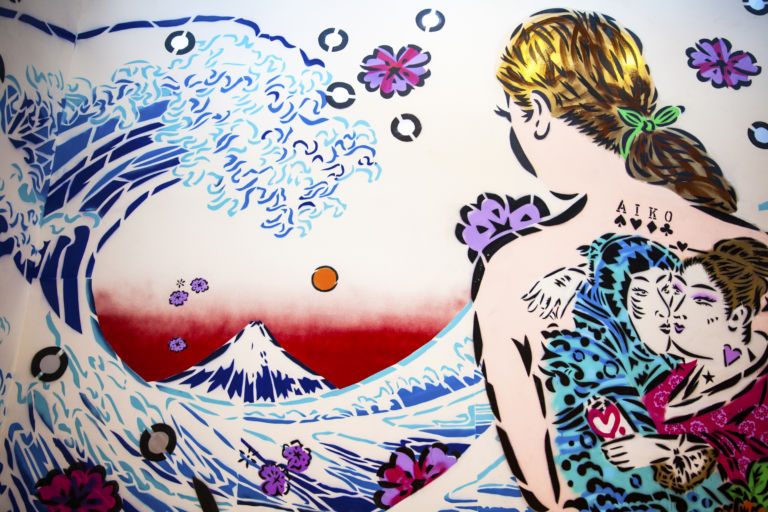 AIKO Sunrise DETAIL5 Dagli Ukiyo-e alla Street Art. La Grande Mela e l’Edo Pop