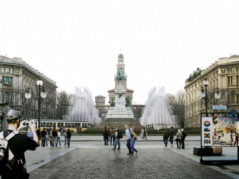 Linfopoint di Alessandro Scandurra 2 Un gate che inquadra il Castello Sforzesco, pensando al futuro: incoronato in Triennale il vincitore del concorso per realizzare in pieno centro l’infopoint di Expo 2015. A spuntarla è Alessandro Scandurra, che batte tra gli altri anche Rota e Bellini