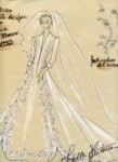 1952 Bozzetto per l’abito da sposa Donna Gioia Marconi Braga. Courtesy Archivio ﻿Addio, Micol Fontana. Morta la signora della moda italiana. Tutto partì da quel piccolo atelier romano: tre sorelle e una straordinaria vocazione