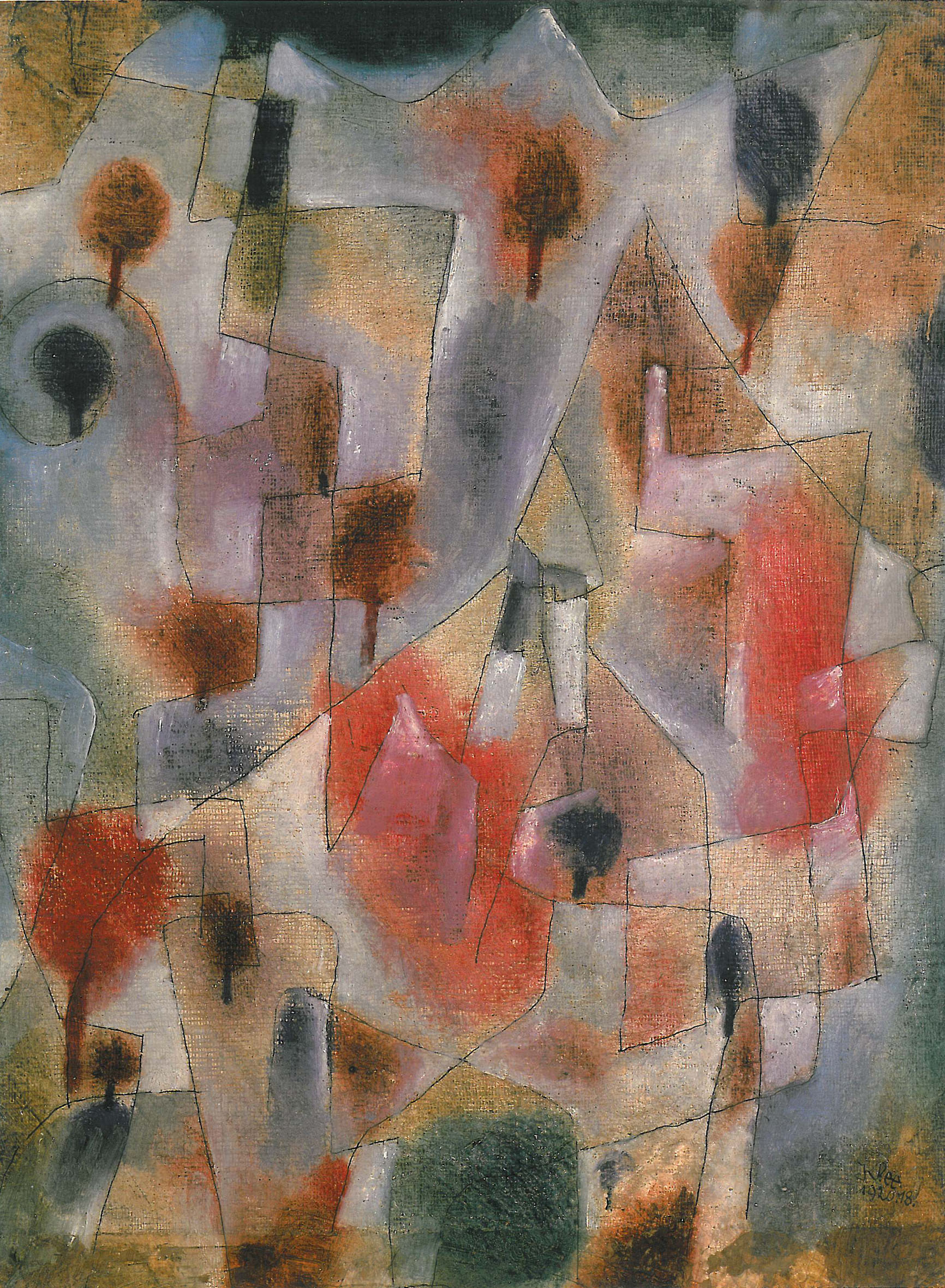 Paul Klee, Landschaft mit blauen und roten Bäumen, 1920 – Collezione privata