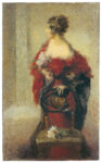 Portrait in red 1915 Feragutti Visconti, schiavo della libertà