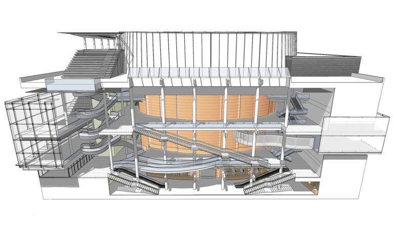 7 Lobby Section Diamond Schmitt Architects 80mila metri quadrati, 700 milioni di euri investiti. San Pietroburgo si appropria del nuovo Mariinsky Theatre, progetto dei canadesi Diamond Schmitt Architects