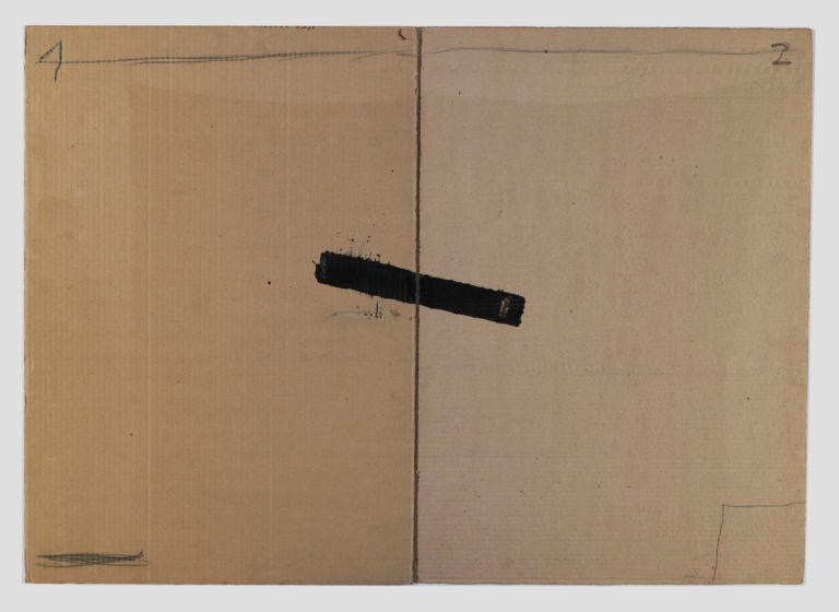 Deux volets Projet pour la lithographie du même nom 1984 Inchiostro matita su cartone 915 x 128 cm L’arte combinatoria di Tàpies