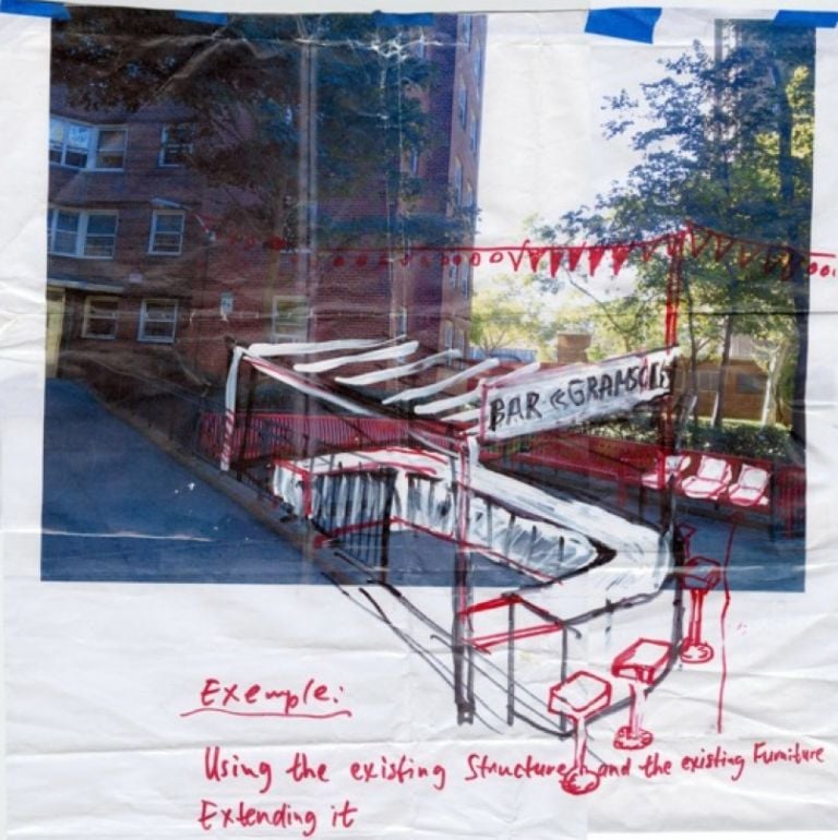 Disegni progettuali per il Gramsci Monument 2 Thomas Hirschhorn, quattro intellettuali, quattro monumenti. Parla italiano l’ultimo omaggio dell’artista svizzero ai suoi mentori: si lavora a New York al “Gramsci Monument”