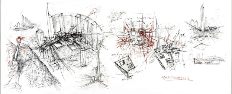 Libeskind WordTradeCenterScroll 2003 223.5x83.8 carboncino su pergamena1 Un anno di architettura nel mondo. Fra una Marsiglia ipercontemporanea e una New York per una volta ferma, ecco il meglio e il peggio del 2013 appena concluso