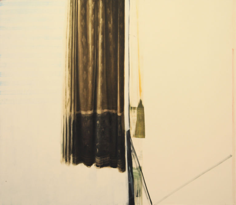 Rafal Topolewski Curtain 2013 160cm x 140cm oil on canvas La solitudine della palma di Rafal Topolewski