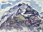 das jungfraumassiv von muerren aus 27x20cm 0 Hodler, simbolista (e simbolo) svizzero