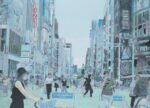 okyo Landscape – Ginza 2012 2013 200 x 145 cm acrilico matita e china su tela Yumi Karasumaru. Quando il Neo Pop scava nella cronaca (nera)