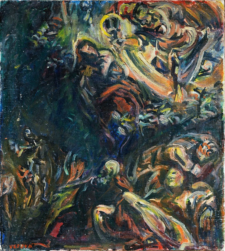 10.Emilio Vedova Mosè fa scaturire lacqua dalla roccia da Tintoretto 1942 olio su tela FirenzeMuseo Alberto della Ra1 Un tango tra Vedova e Tintoretto