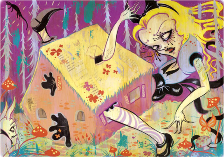 STUCK Nella tana del coniglio di Camille Rose Garcia. Al Museo Disney di San Francisco torna il mito di Alice in chiave pop-surealista. A confronto con preziose illustrazioni d'epoca
