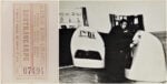 VACCARI Journey for a full treatment at Milano’s Cobianchi public baths 1971 b w photograph printed on canvas + colour photograph on board diptych cm.39x77 overall 300dpi Mostre e ricerche secanti. Franco Vaccari e Vito Acconci a Venezia