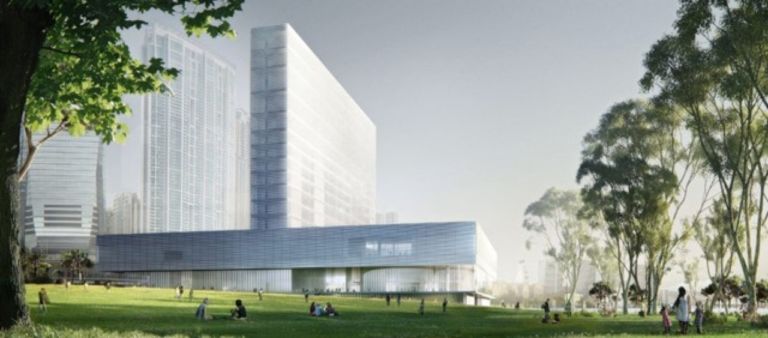 Il progetto di Herzog & de Meuron per l’M+ Museum di Hong Kong (foto Herzog & de Meuron)