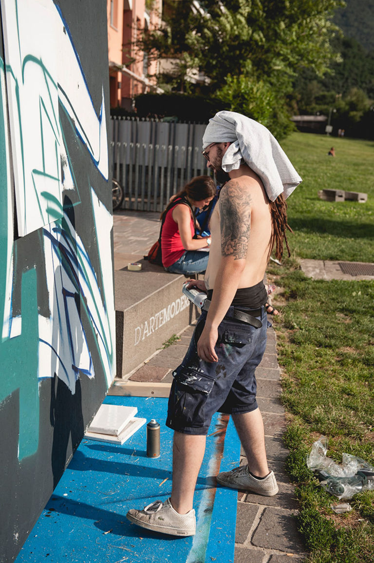 Cans in Frames 2013 Sanue Foto Luca Meneghel 2 La street art invade il Museion di Bolzano, con i writer di Murarte. Su Artibune tutte le foto e il video in esclusiva: e sabato 10 agosto il gran finale