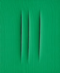 Lucio Fontana Concetto spaziale attese idropittura su tela verde 61 x 50 cm La nuova fiera torinese Flashback si racconta