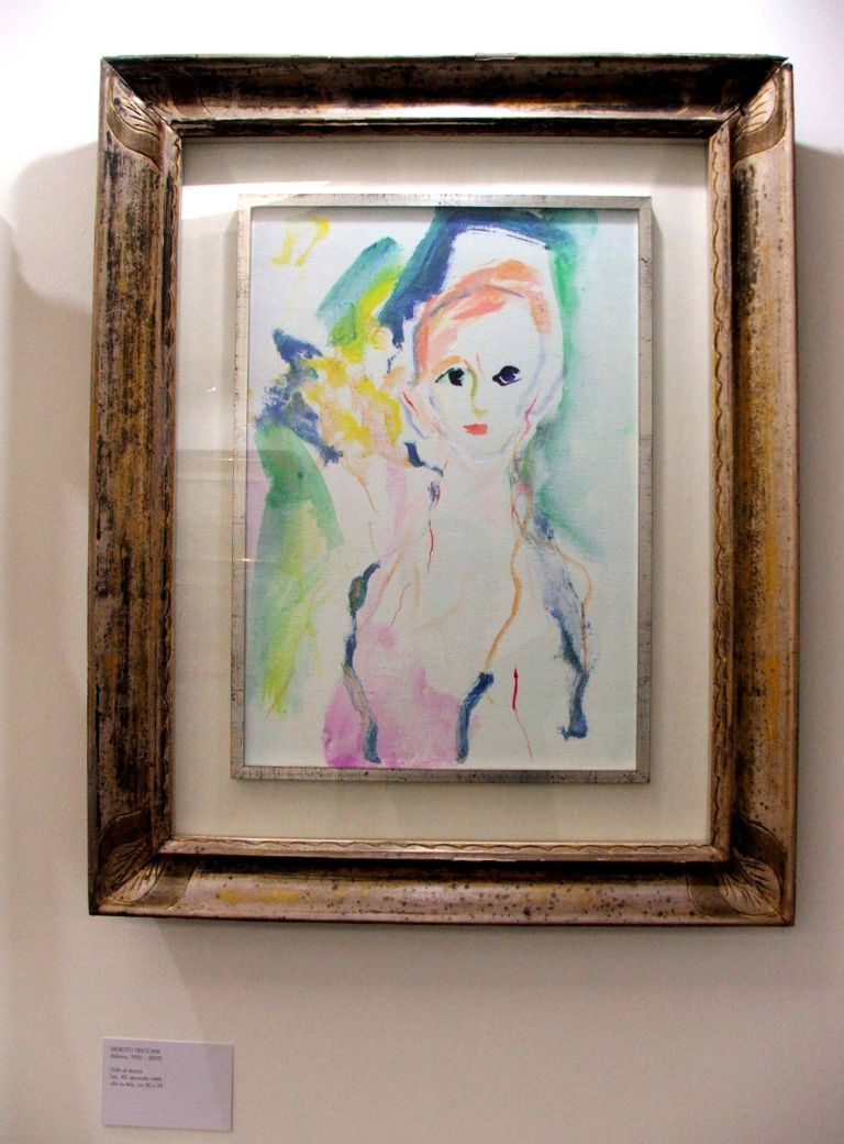 Volto di donna di Ernesto Treccani olio su tela cm 50x35 seconda metà sec. XX Arte recuperata a Reggio Calabria