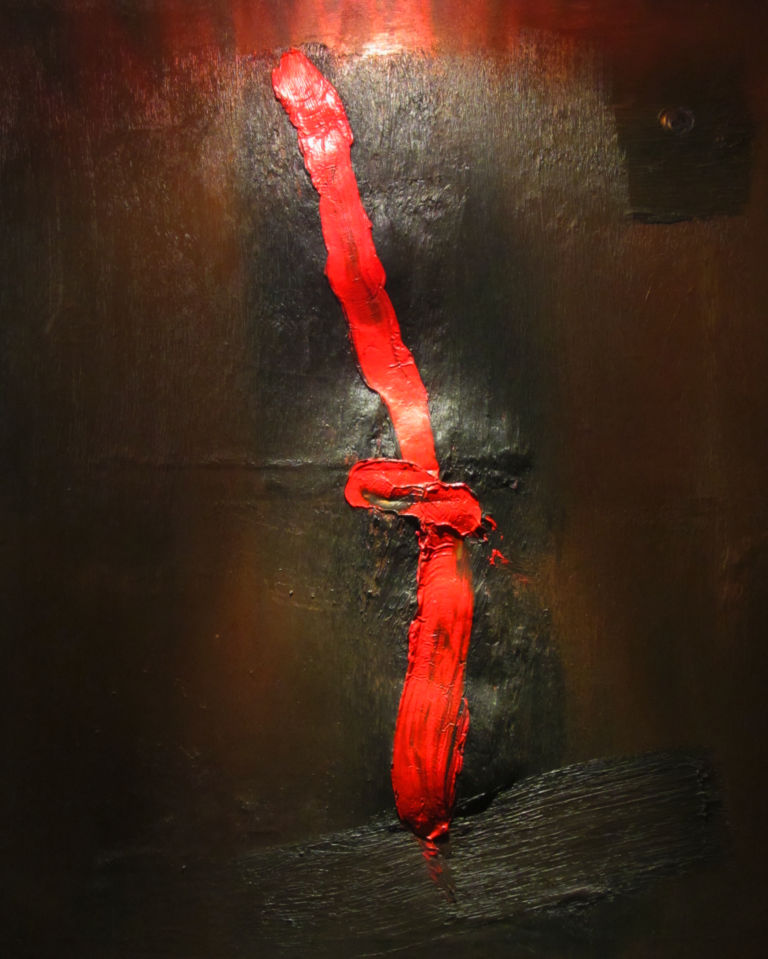 3.La cravatta rossa 1961 olio su tela Pinot Gallizio profeta in patria. Un crowdfunding ad Alba